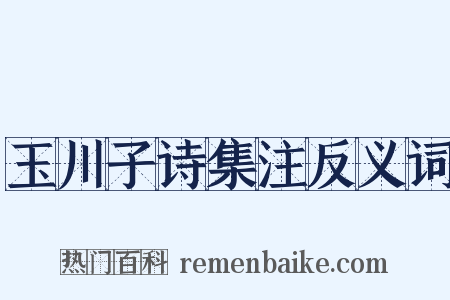 玉川子诗集注反义词是什么意思的图片